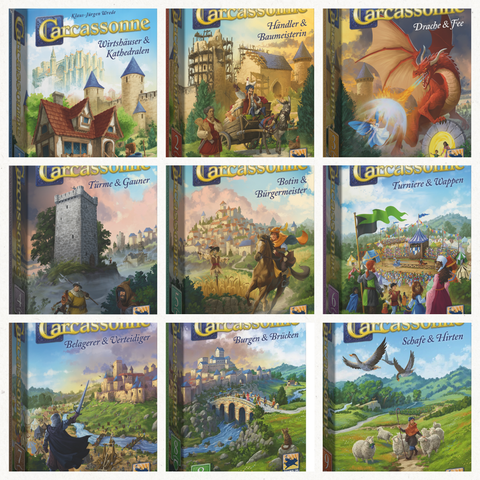 Carcassonne Erweiterungen, verschiedene, neue Auflage 2025